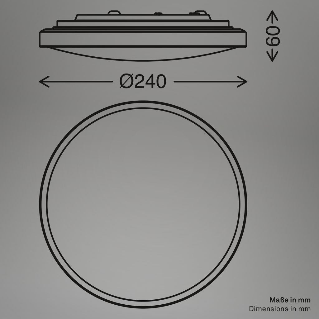 Competo Deckenleuchte Ø24 cm - 12W, 1300lm, LED, Neutralweiß, Nickel-Matt