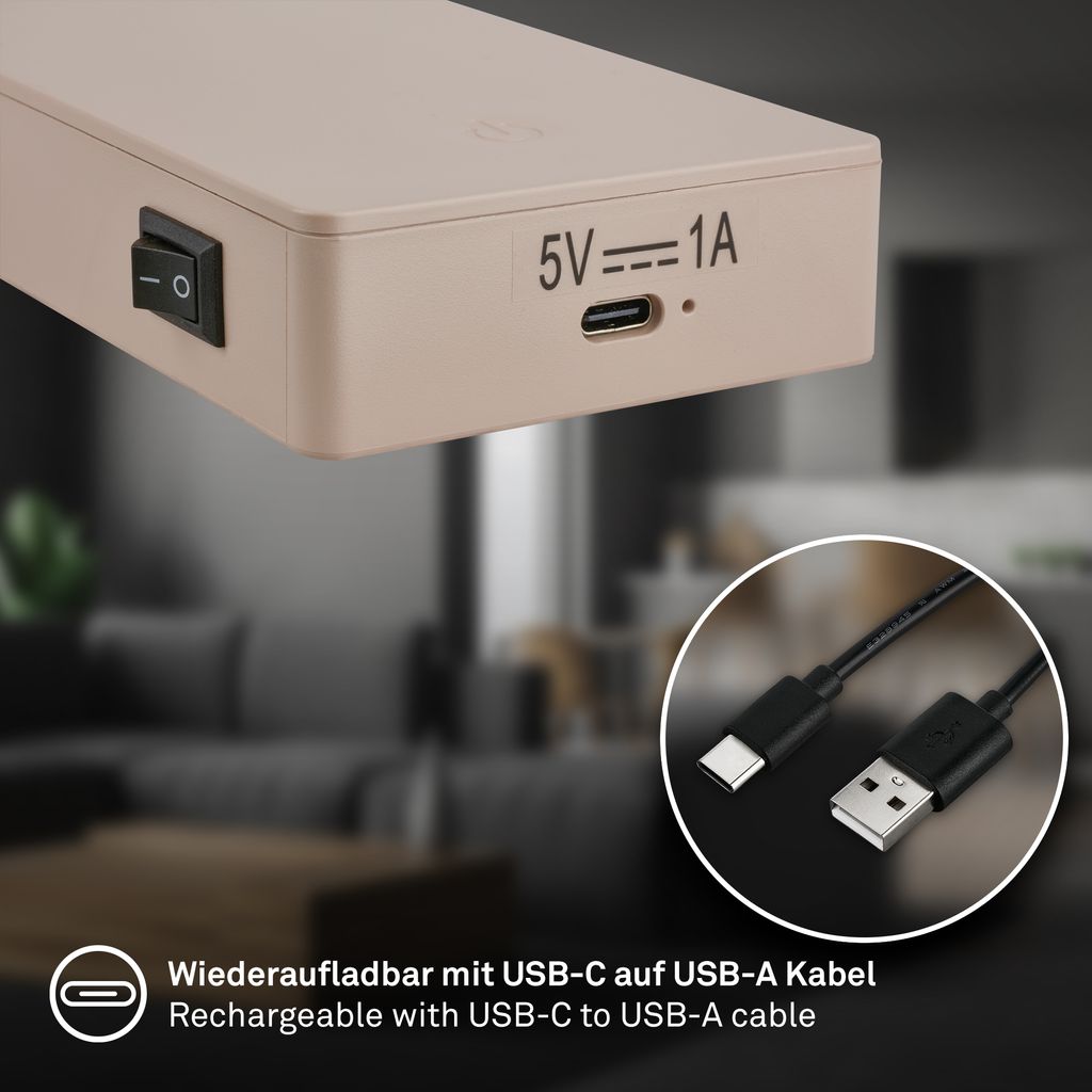 Smooth Leselampe - 2W, 150lm, Akku, LED, Dimmbar, Beige
