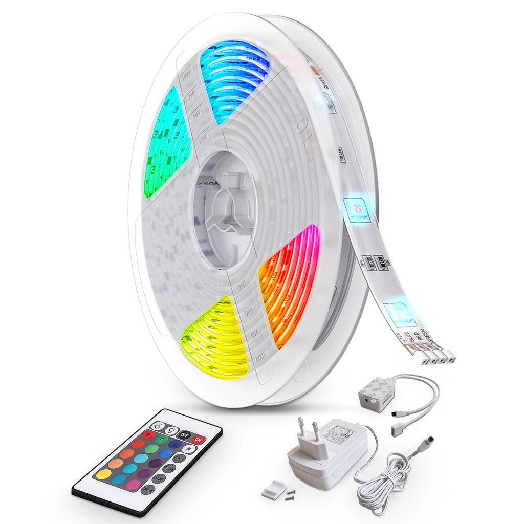 10m LED tape strip RGB stripe light strip 230V remote control