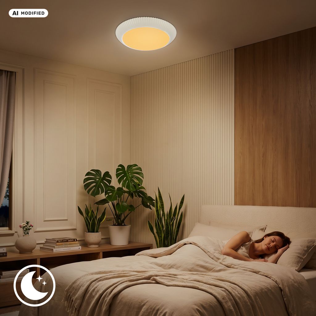 Solea Deckenlampe Ø46 cm - 18W, 2800lm, LED, Dimmbar, Fernbedienung, CCT, Altweiß