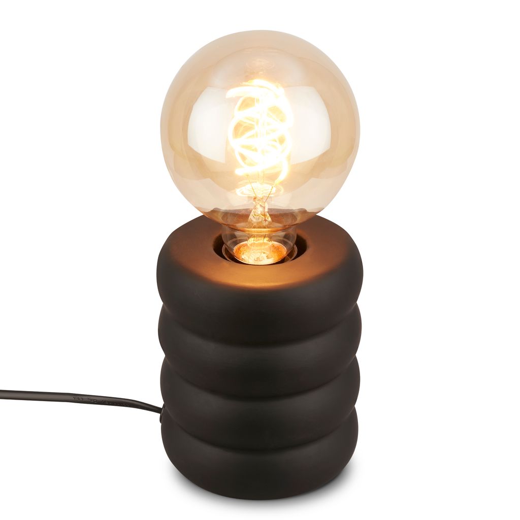 Foam Tischlampe - mit Schalter, Keramik, E27 Fassung, Schwarz-matt