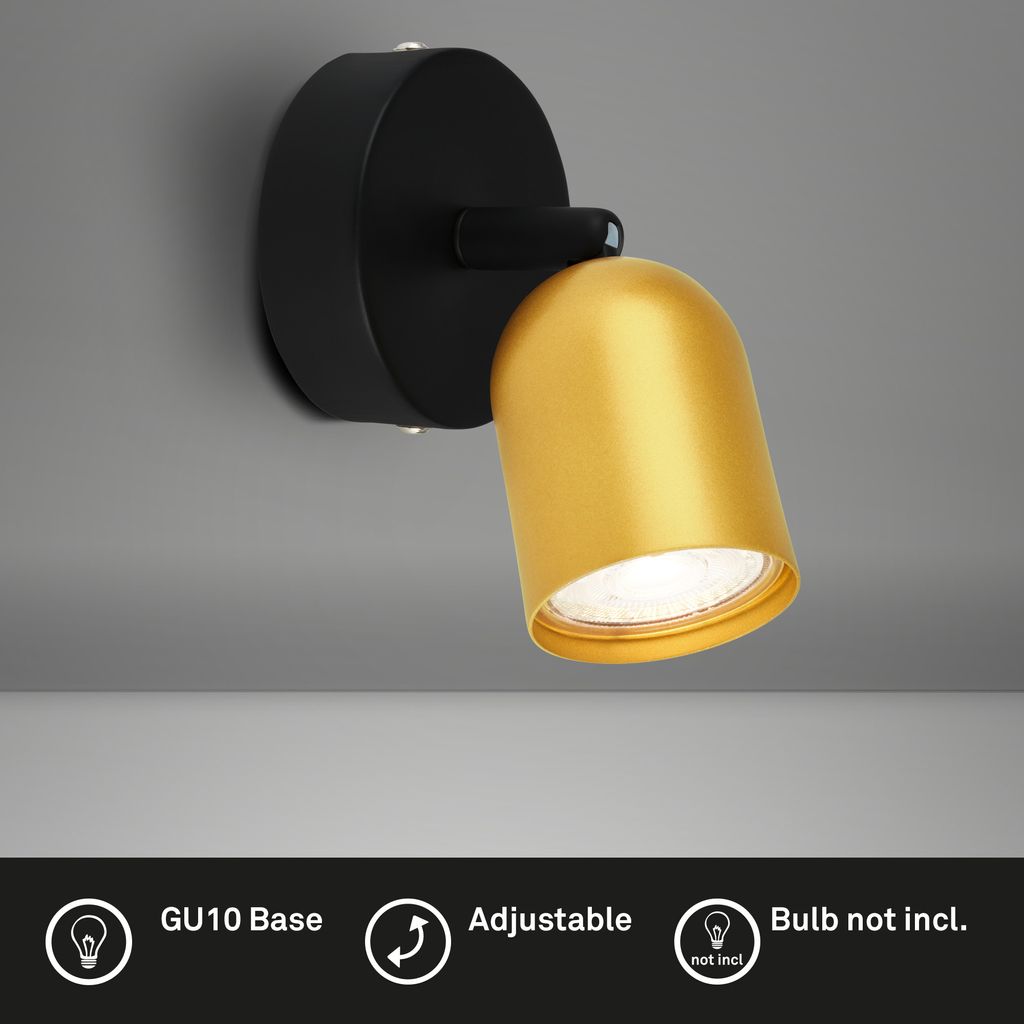 Spotleuchte Deckenleuchte Deckenstrahler Wandleuchte Schwenkbar Schwarz-Gold 1