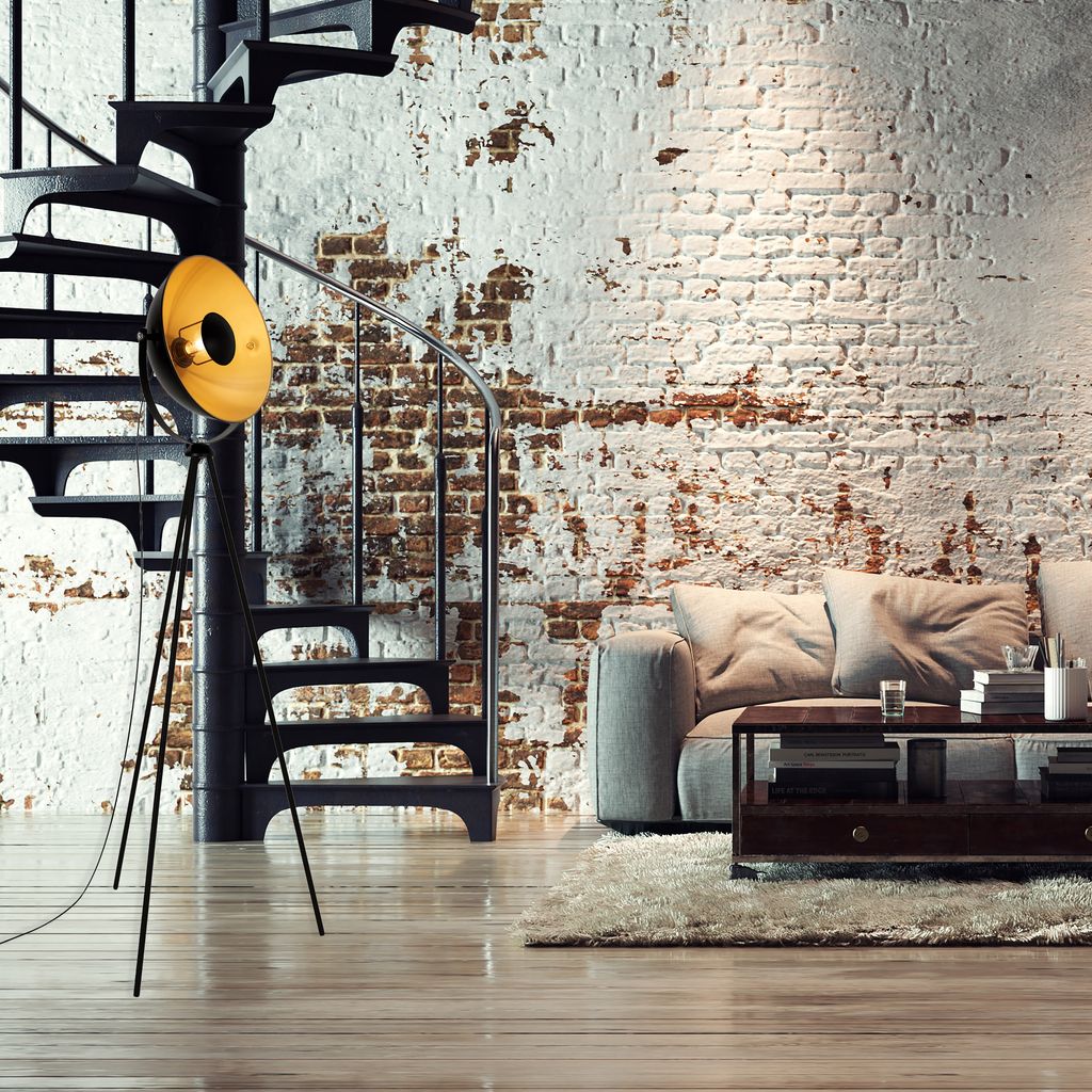 Retro-Stehleuchte BRILONER LEUCHTEN SAND. 60 W. IP20. schwarz-gold. Metall. exkl. 1x E27. 58 x 34.5 x 148 cm 4