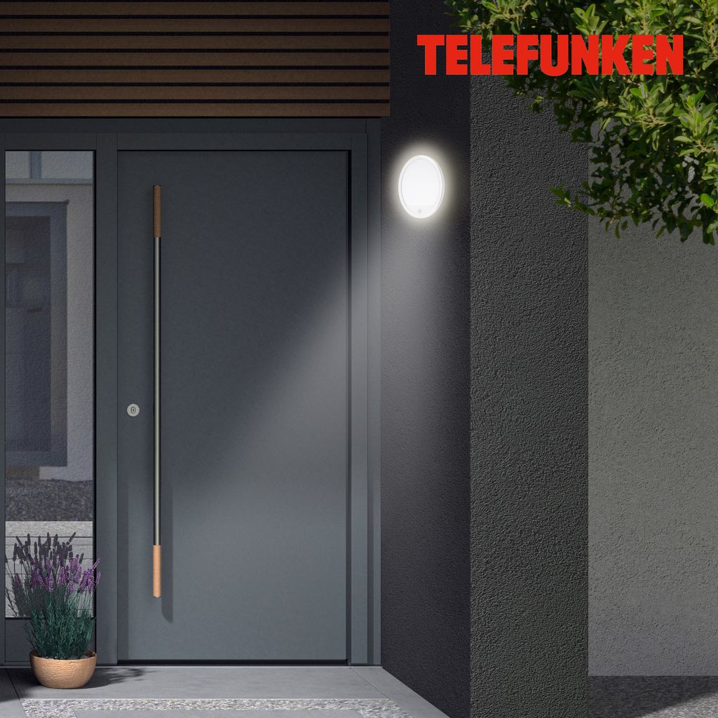 TELEFUNKEN LED Außenleuchte Ø 28 cm 15W 2000lm weiß
