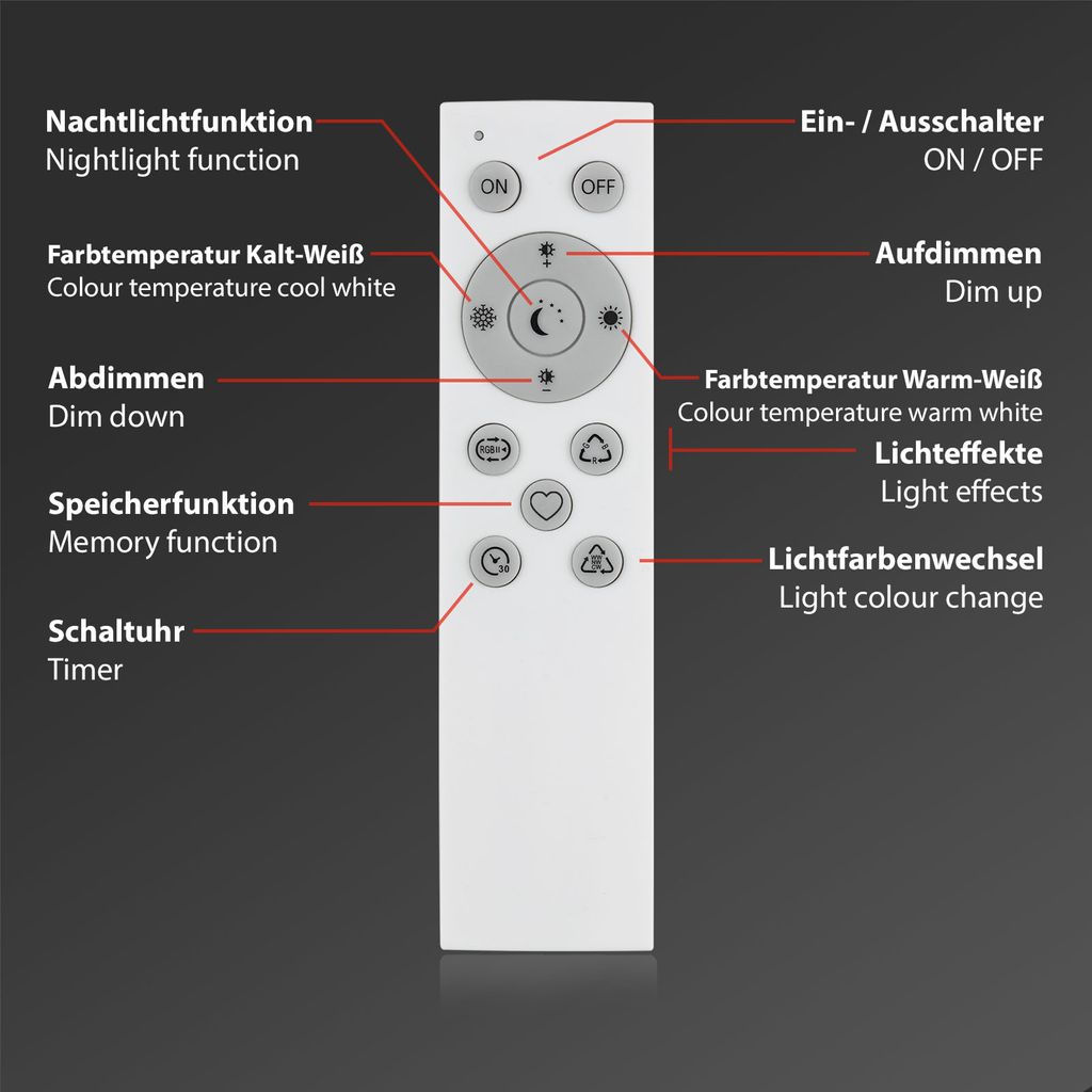 CCT RGB Wall Washer, 25,5 cm, 9 W, 850 lm, Weiß