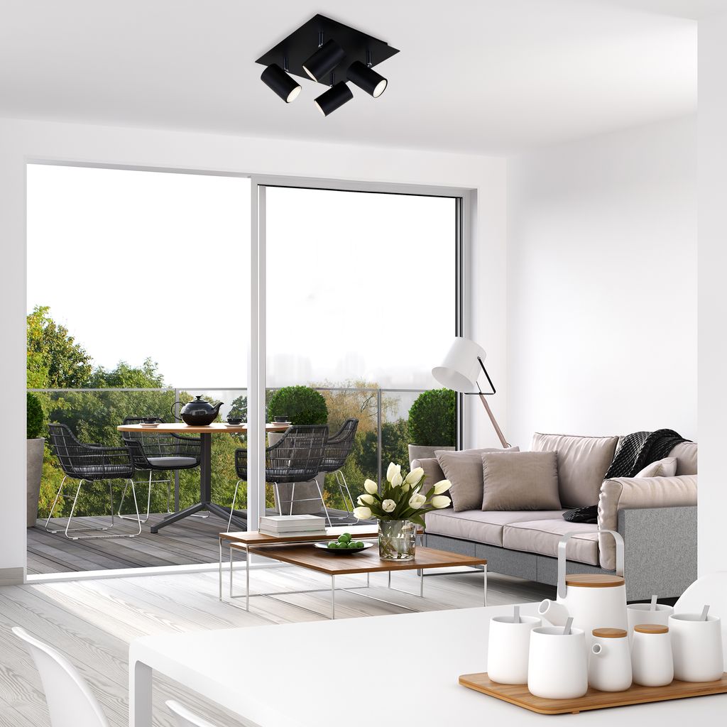 Spotlight 26,5 cm 4x GU10 40W zwart