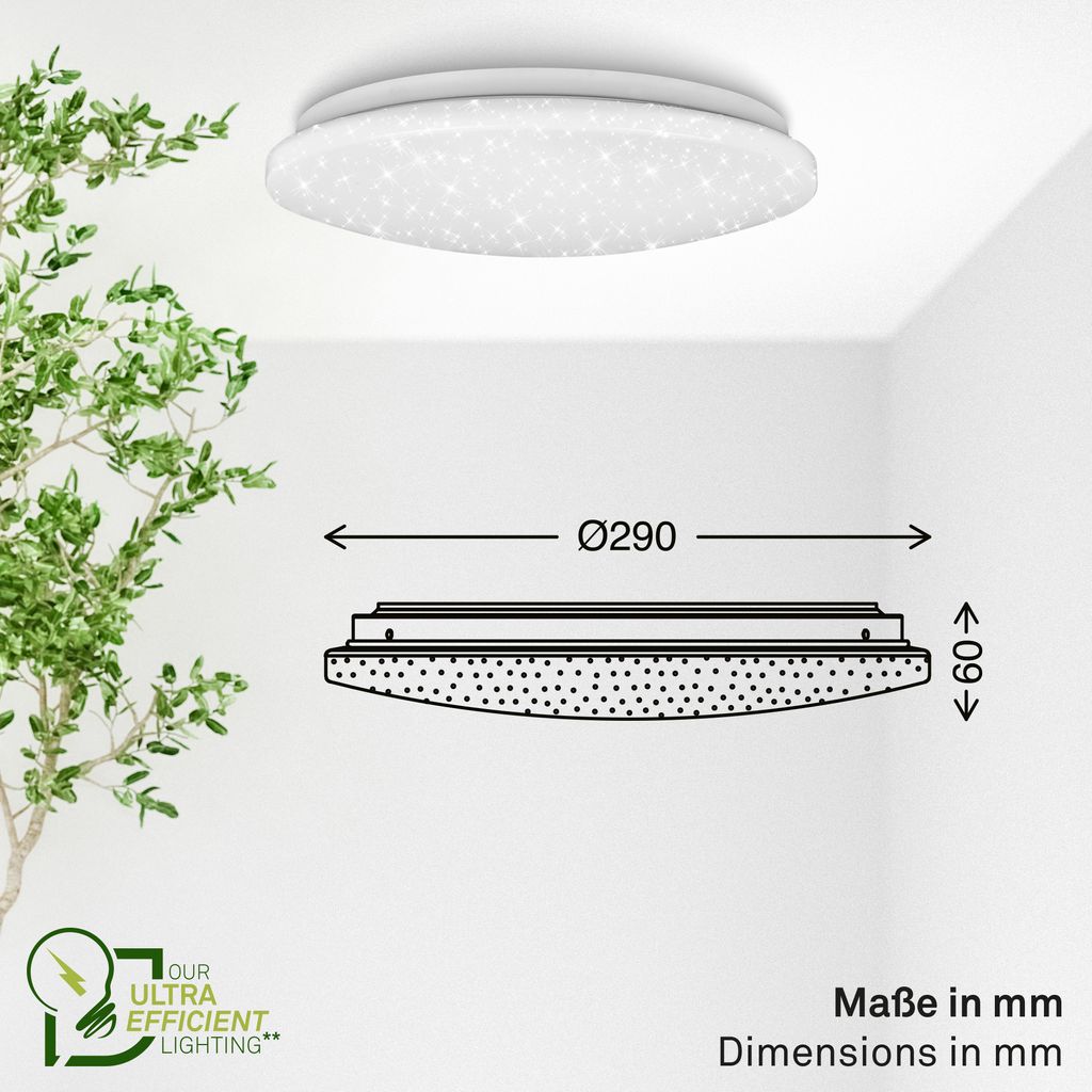 Vipe A Deckenlampe Ø29 cm - mit EEK A Lichtquelle*, Neutralweiß, Sternenhimmel, Weiß