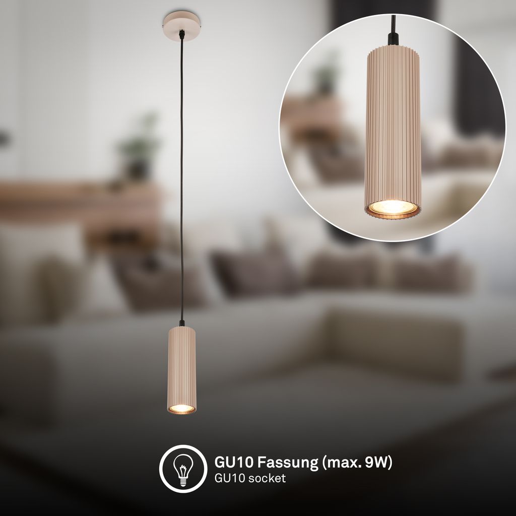 Ida Pendelleuchte - GU10 Fassung, max. 9W, Höhenverstellbar, Beige