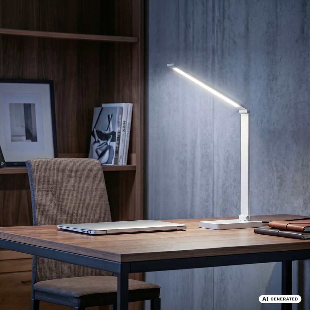 Rick Schreibtischlampe - 4,8W, 400lm, LED, Touch, Dimmbar, CCT, Weiß