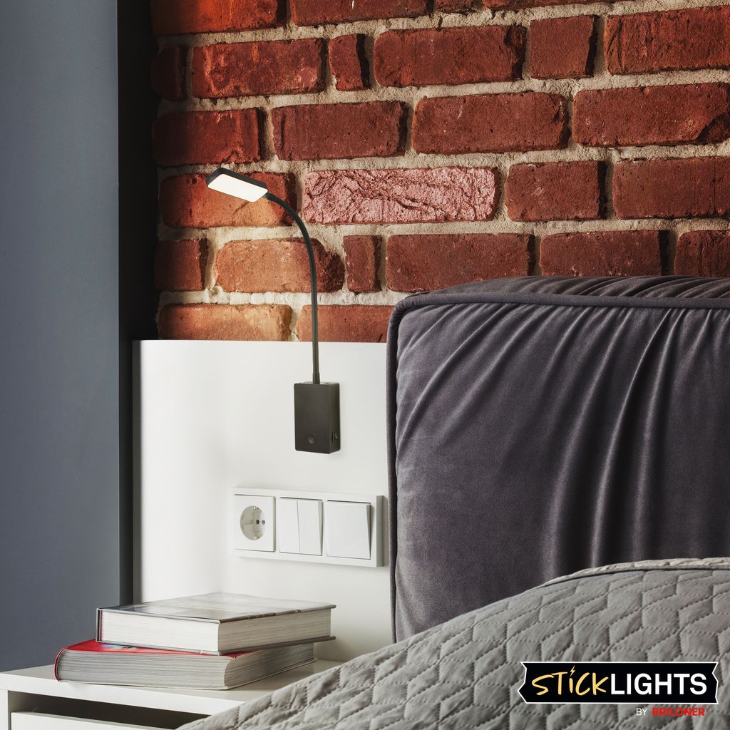 Cielo leeslamp - 2W, 200lm, LED, oplaadbare batterij, dimbaar, touch, zonder stroomaansluiting, zwart