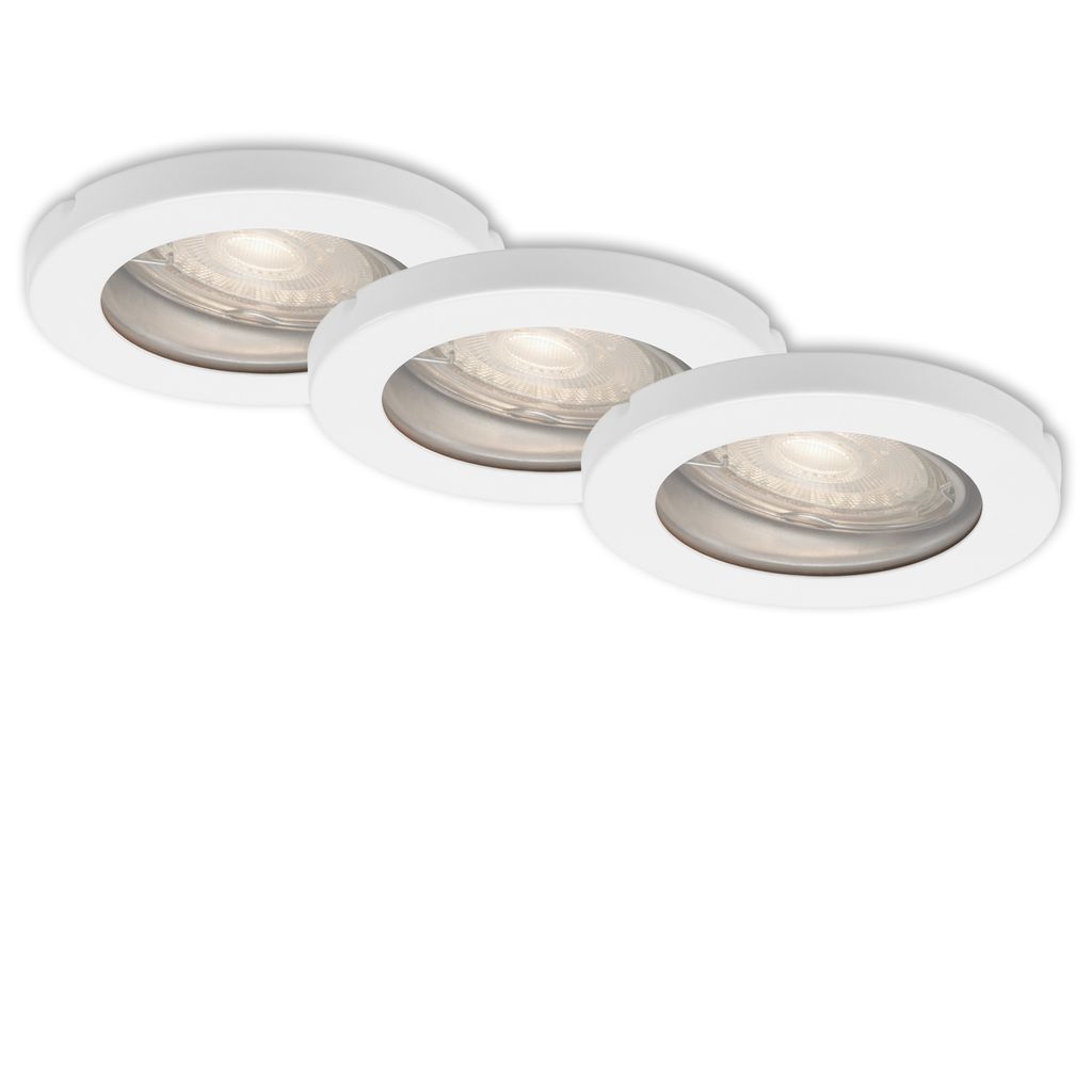 LED Einbauleuchten 3er Set GU10 IP65 5 W weiß Metall-Kunststoff Briloner 3