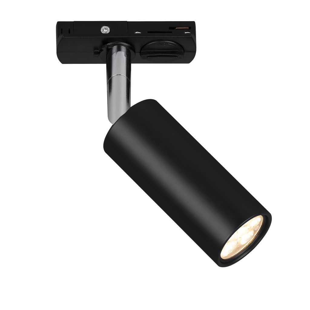 LED Spot 5,5W Schienensystem 230V Hochvolt, dimmbar, warmweiß, 4x10 cm, Schwarz
