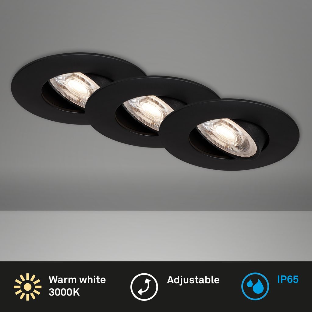 LED Einbauleuchte 4,4 cm 3x 4,9W 480lm schwarz
