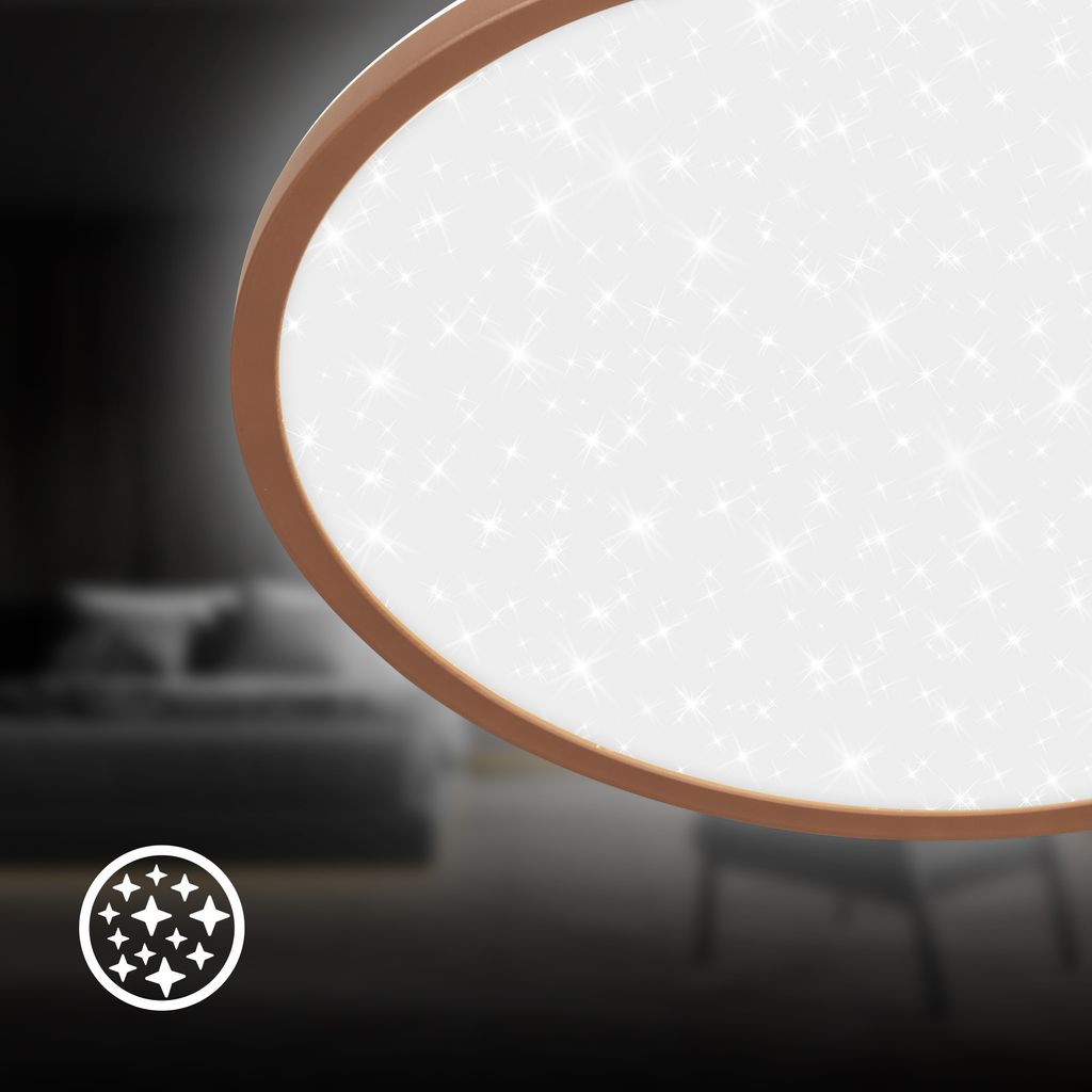 Slim LED Panel Ø37,5 cm - 22W, 3000lm, Sternenhimmel, Neutralweiß, Coffee