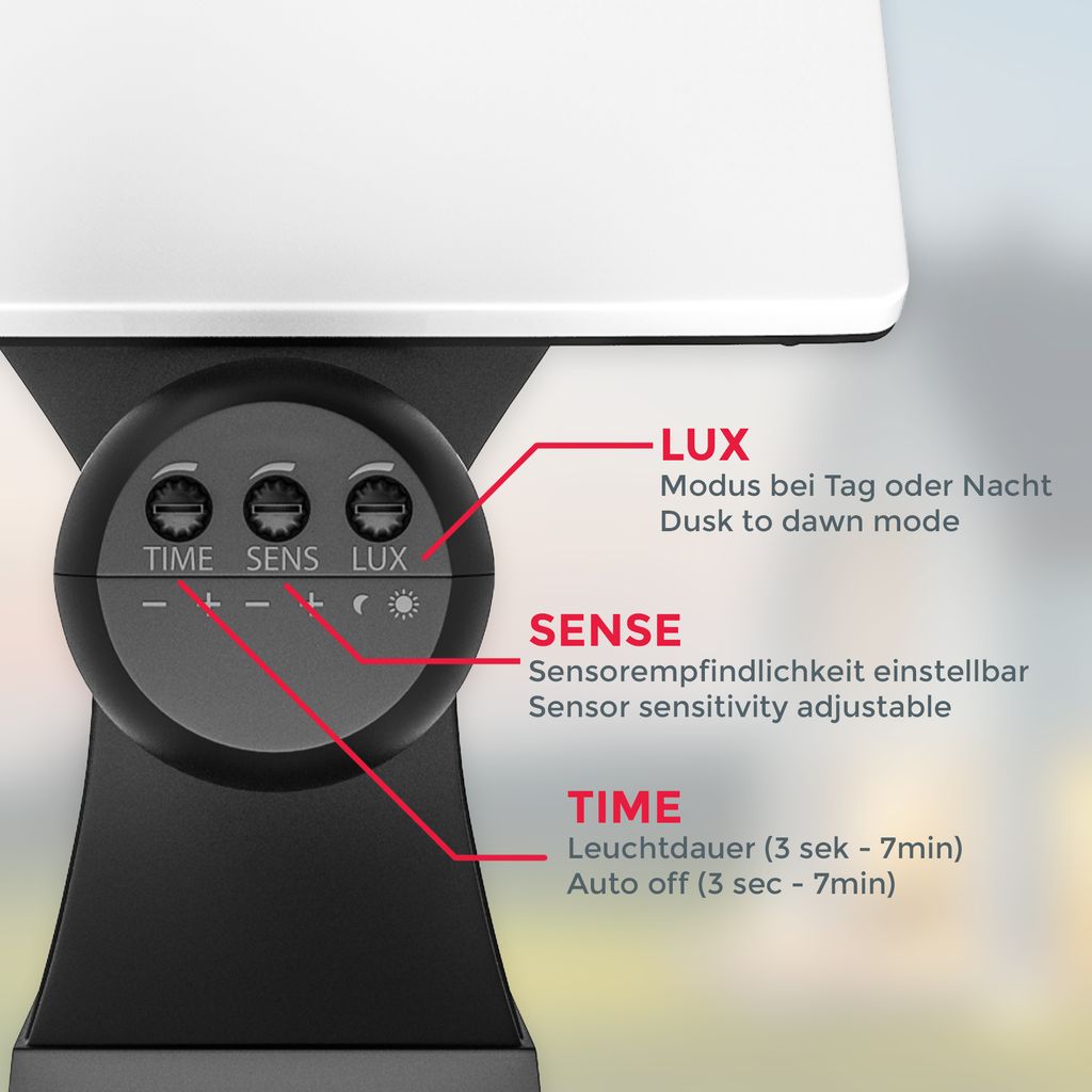 Außenstrahler - 20W, 2300lm, IP44, LED, mit Bewegungsmelder, neutralweiß, schwarz