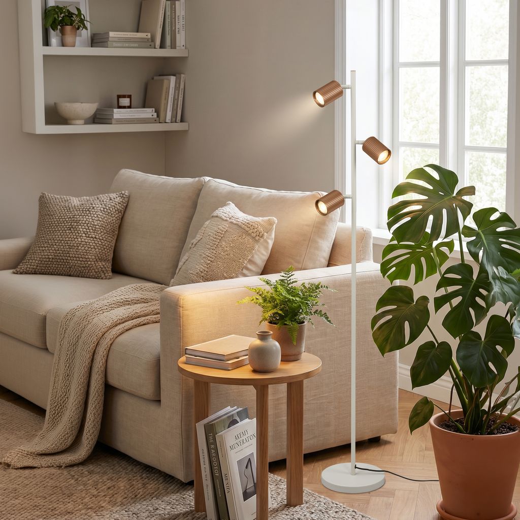 Ida Stehlampe - Schalter, Schwenkbar, GU10 Fassung, max. 9W, Coffee-Warm Grey