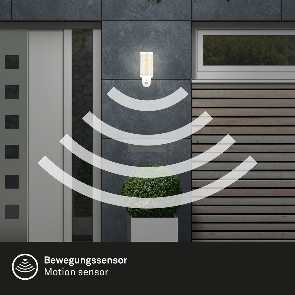 Außenleuchte, Sensor, weiß, 1x E27 exkl