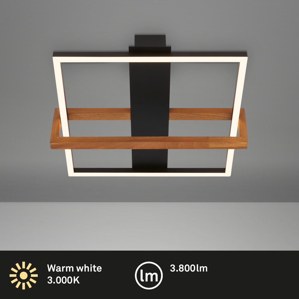 LED Deckenleuchte, 50,5 cm, 33W, 3300lm schwarz