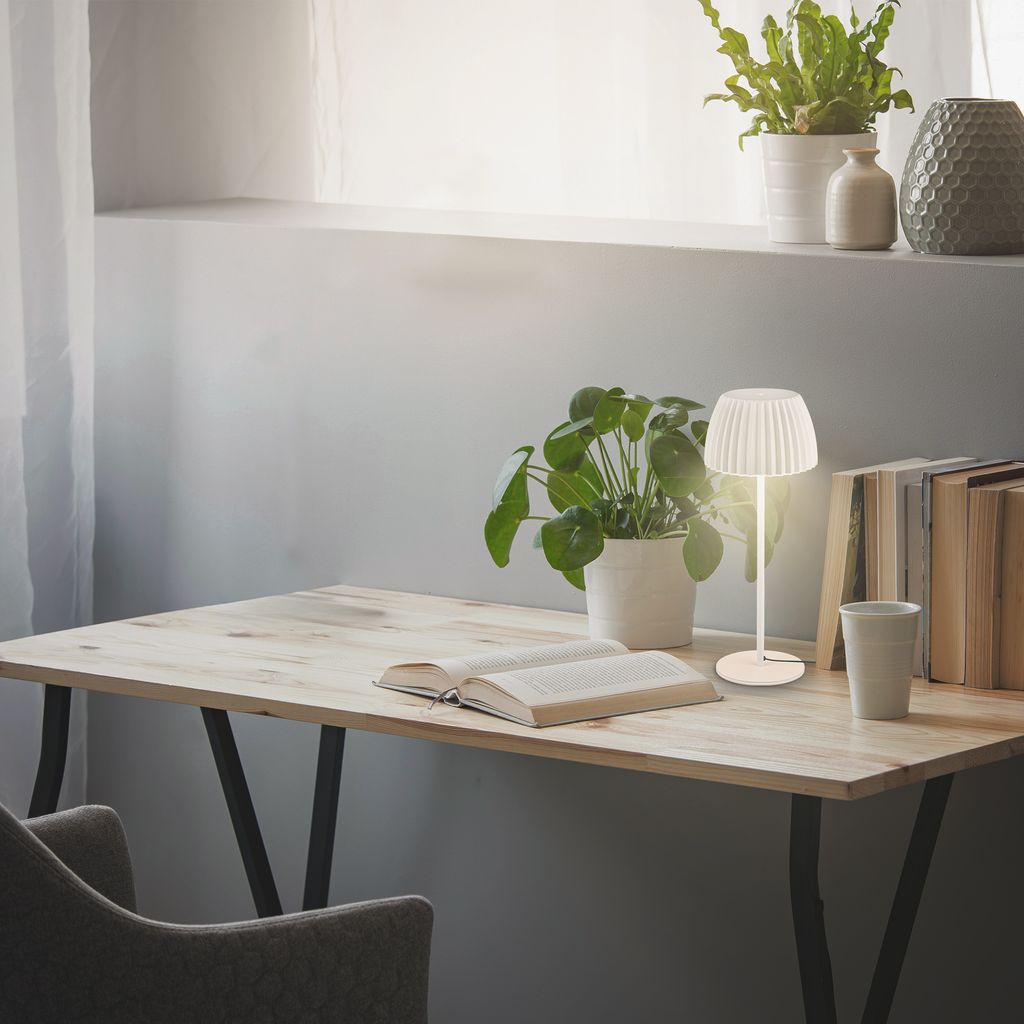 LED Table Lamp Off-White – Touch Dimmer, USB-C, 8W, Warm White