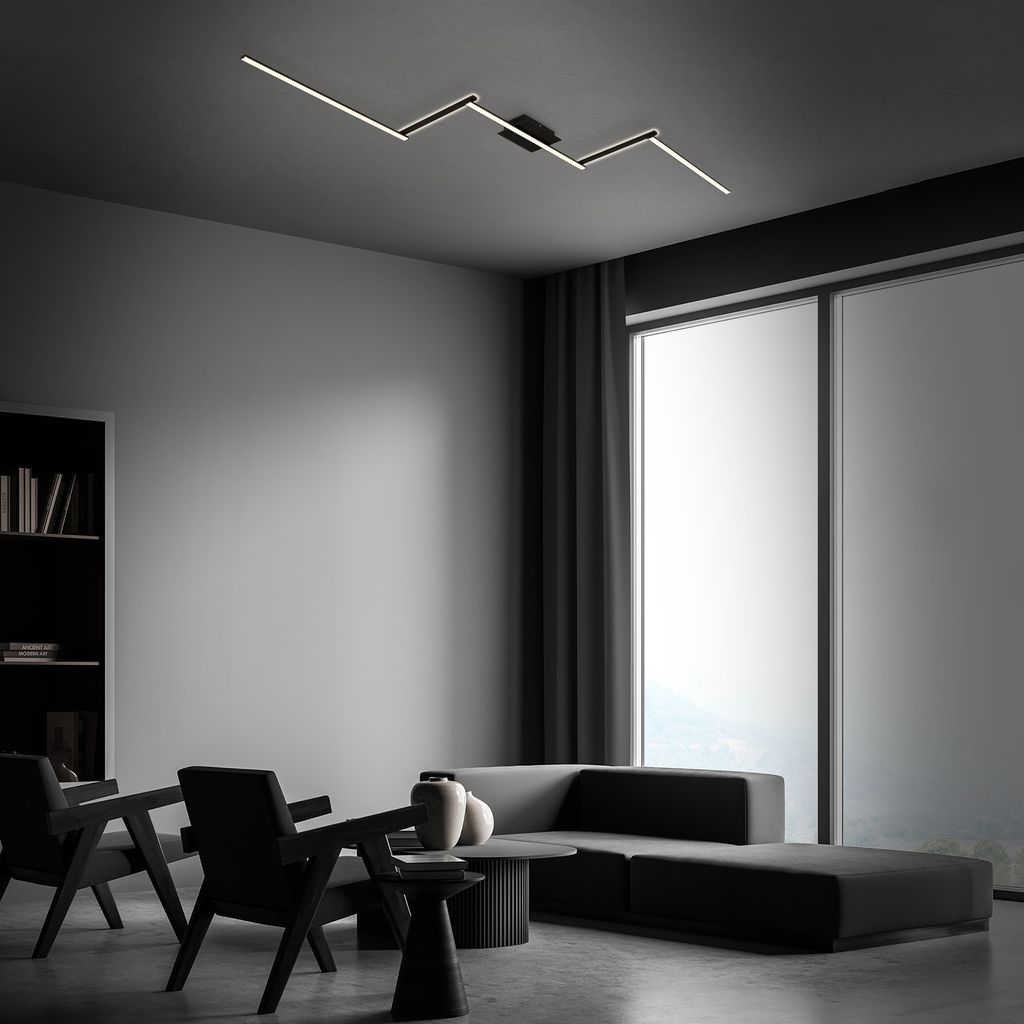 LED Deckenleuchte Schwenkbar 5-flammig 28 W schwarz Metall-Kunststoff Briloner 5