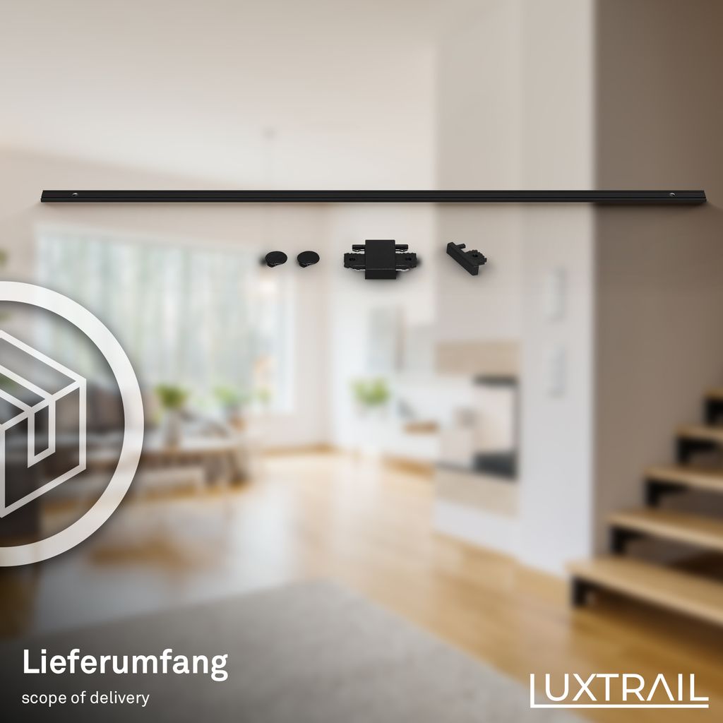 Briloner Luxtrail Schienensystem. Zubehör. Erweiterungskomponente. Schwarz. 1 m 3