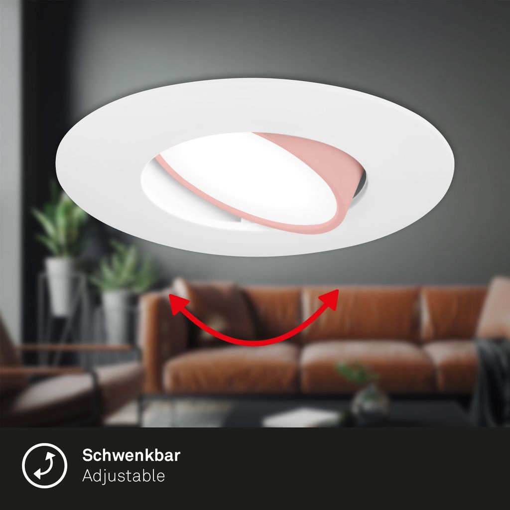 3 Set LED -verzamellamp, 9 cm, 4,9 W, 480lm, wit