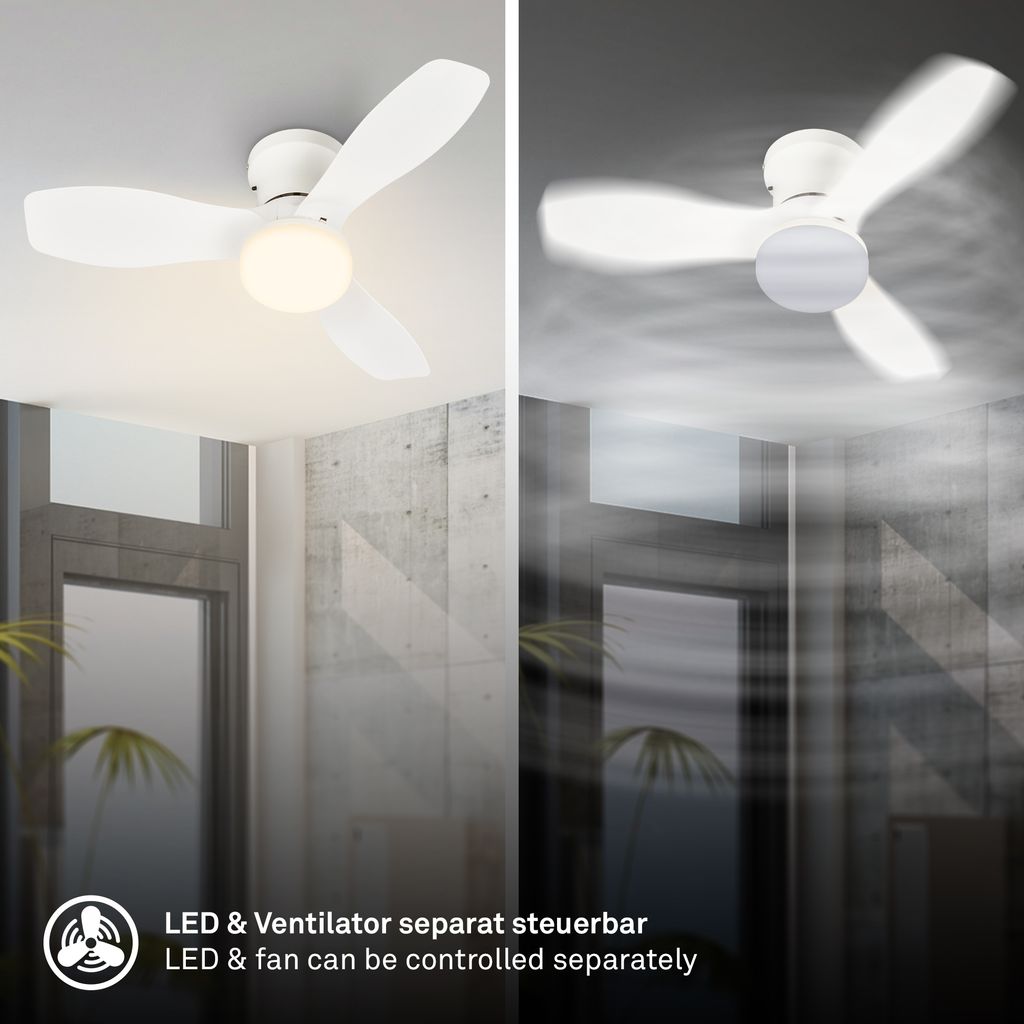 Deckenventilator mit Beleuchtung Fernbedienung Ventilator mit Licht Dimmbar CCT 2