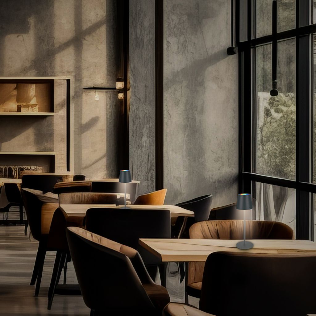 Briloner Cilano 4x3er Set RGBW LED Tischlampe kabellos IP44. Dimmbar. Touch. Kabellos. Spritzwasserschutz. Anthrazit. Ø12 x 36 cm 10