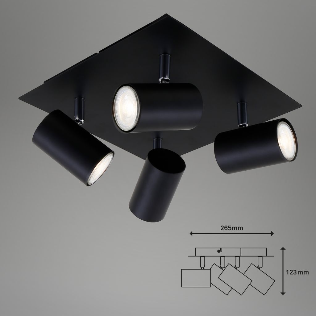 Spotlight 26,5 cm 4x GU10 40W zwart