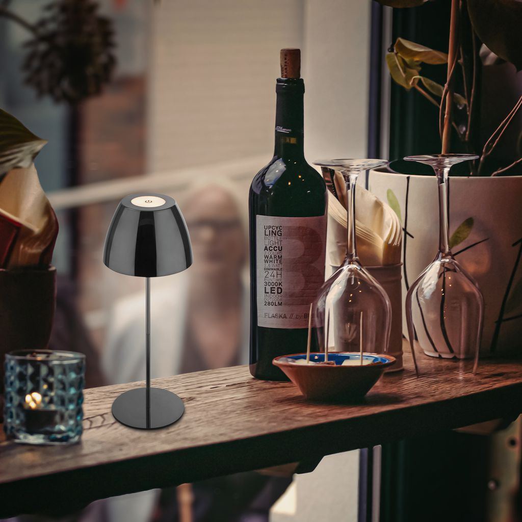 LED Tischlampe Akku LED Tischleuchte Wohnzimmer Dimmbar Kabellos Touch IP44 7