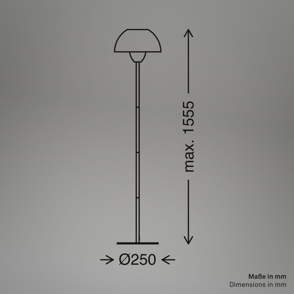 Gryde Floor Lamp - Switch, E27 socket, max. 10W, Black
