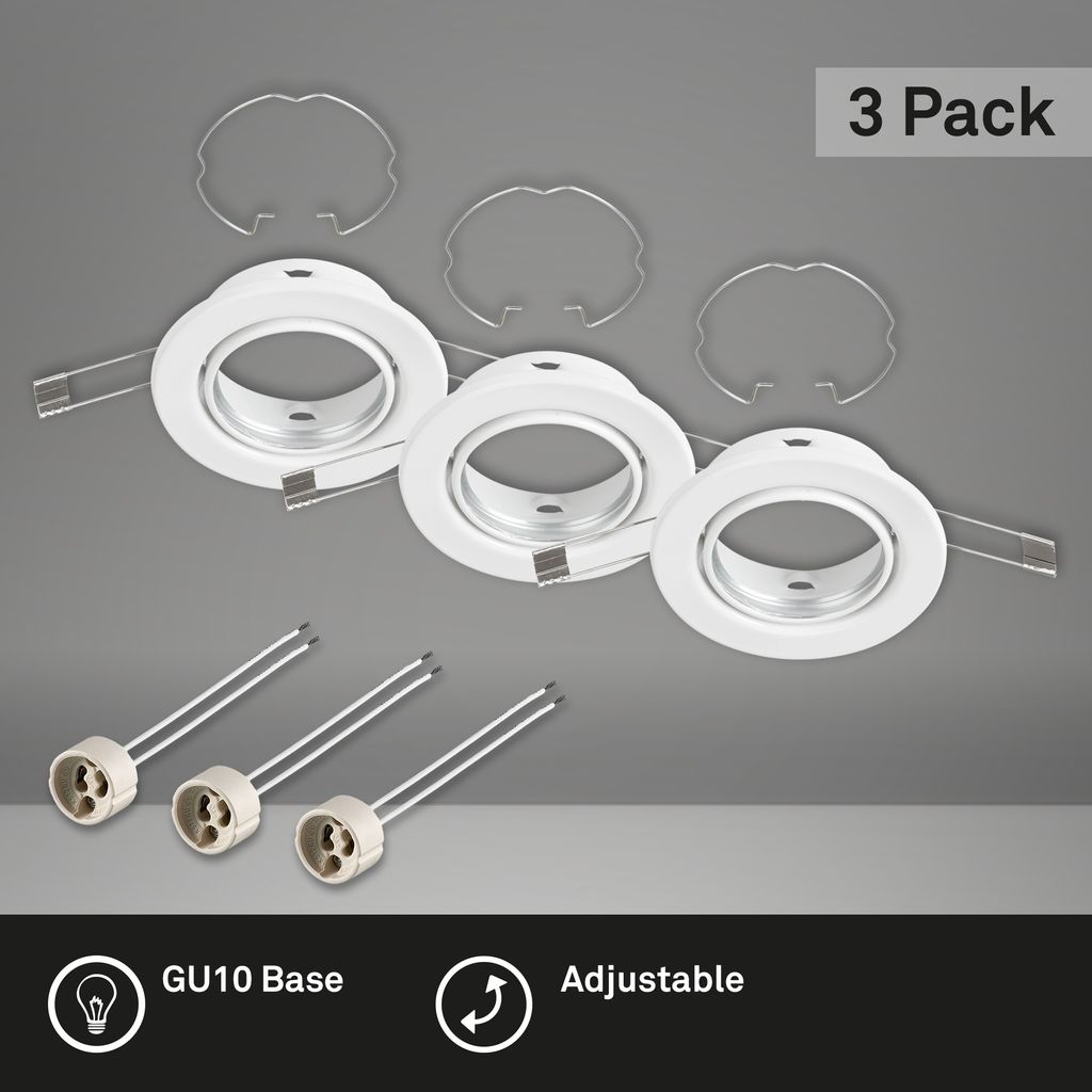 3er Set Einbauleuchte, Ø 8,6 cm, Weiß