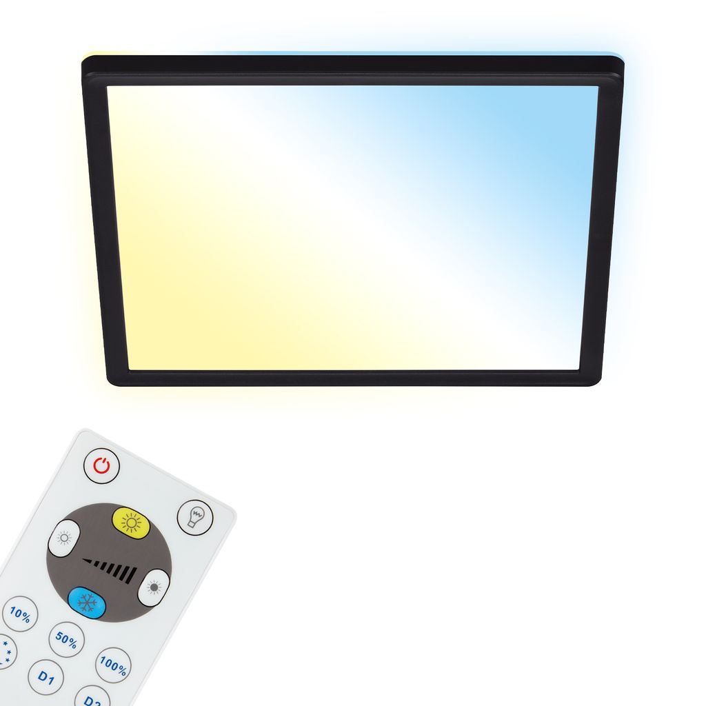 LED Panel Dimmbar Fernbedienung Ultraflach CCT 18W schwarz Kunststoff Briloner 0