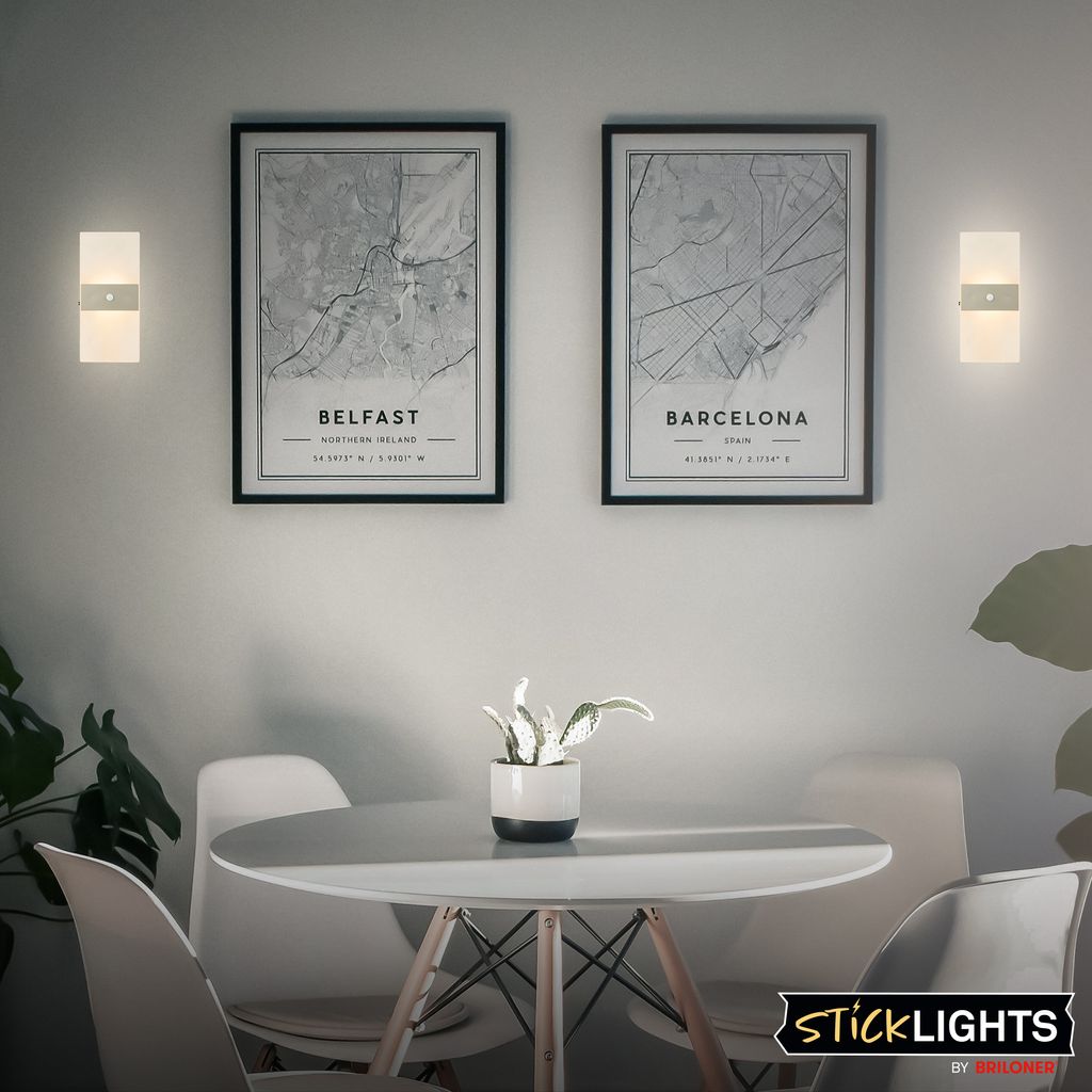 Aura Wandleuchte - 2,5W, 100lm, Akku, LED, mit Bewegungsmelder, Nickel-Matt