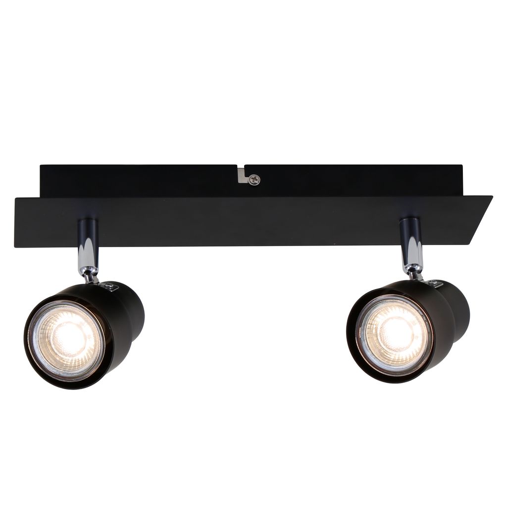 LED Deckenstrahler ? Spots dreh- / schwenkbar, 2 x 5W, Warmweiß, GU10, Schwarz