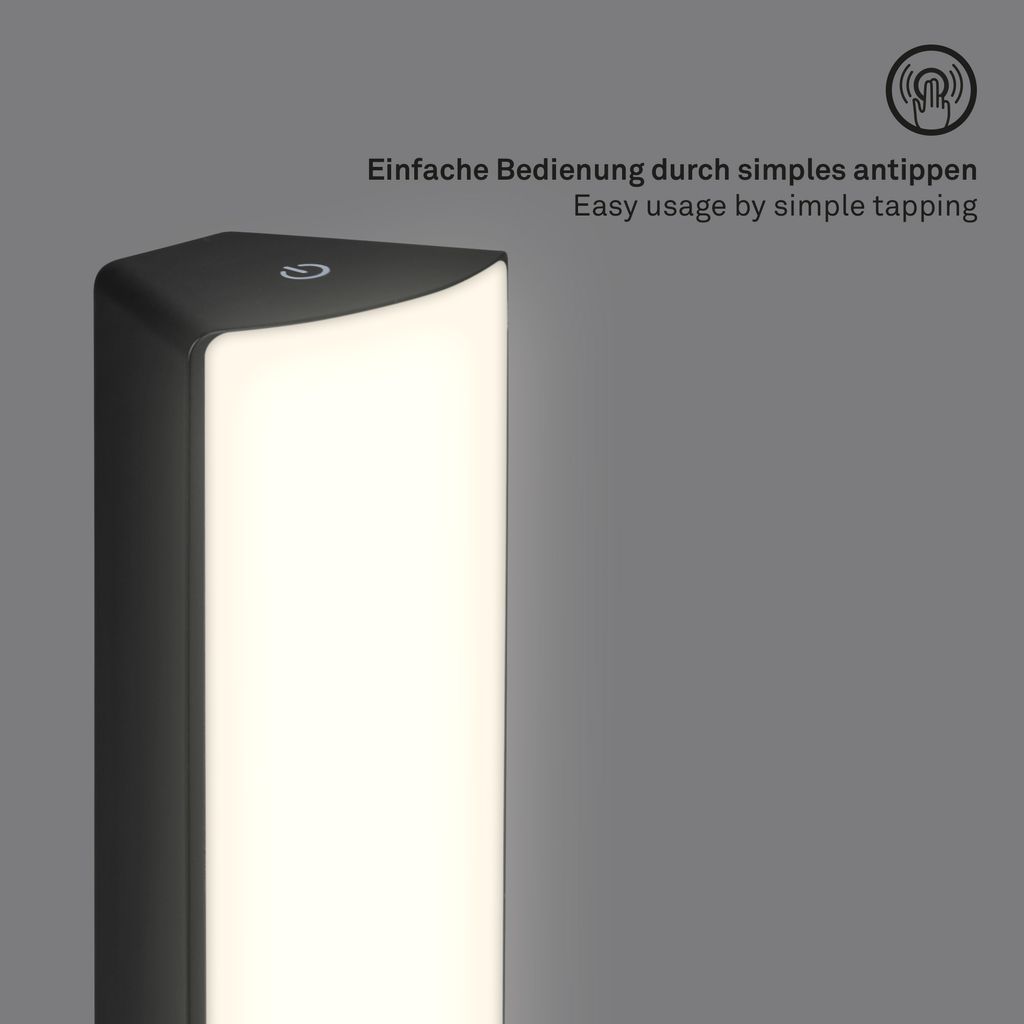 LED Akku-Tischleuchte, 30 cm, Memory, 7W, 700lm schwarz
