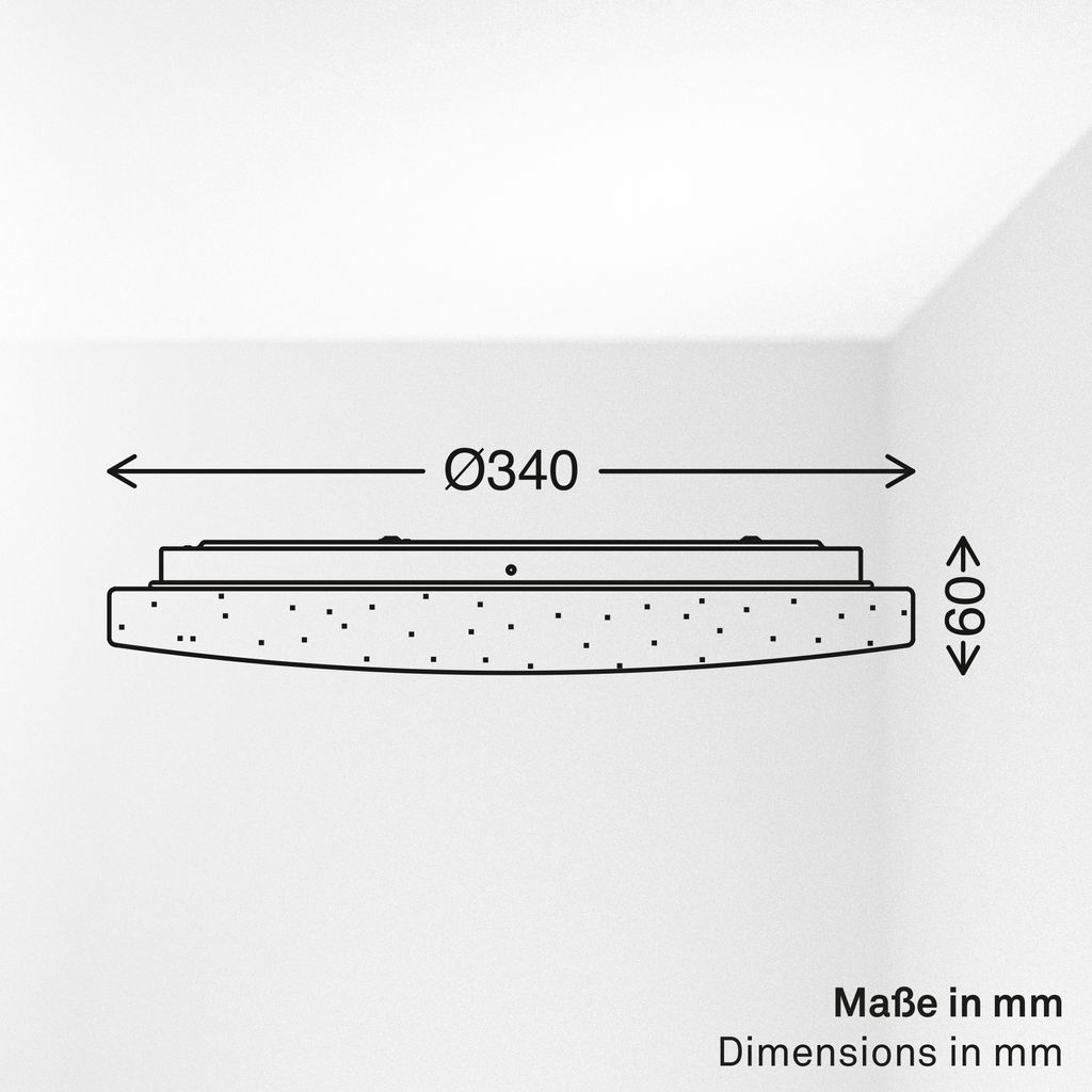 Luminus Deckenleuchte Ø34 cm - 24W, 2600lm, LED, Dimmbar, CCT, Sternenhimmel, Weiß
