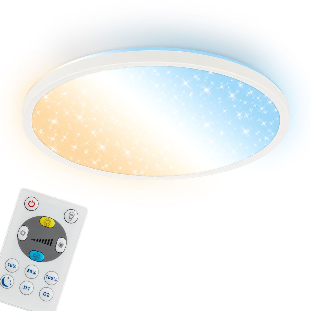 Slim LED Panel Ø29,3 cm - 18W, 2400lm, Fernbedienung, Dimmbar, CCT, Weiß