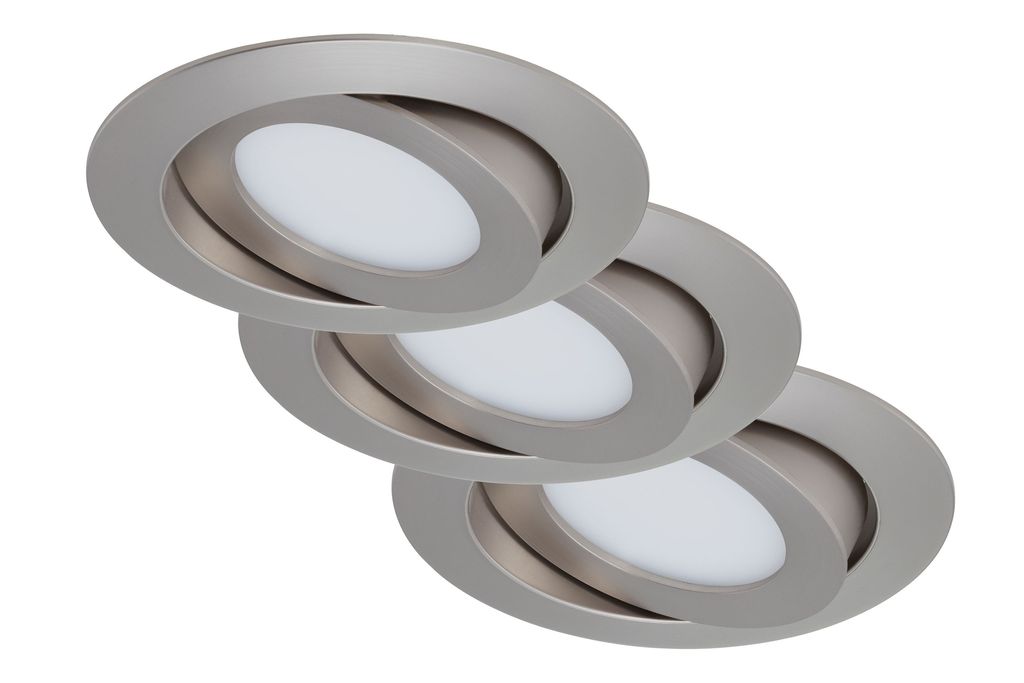 3er Set LED Einbauleuchte. Ø 10.6 cm. 4.8 W. Matt-Nickel. Briloner Leuchten 2