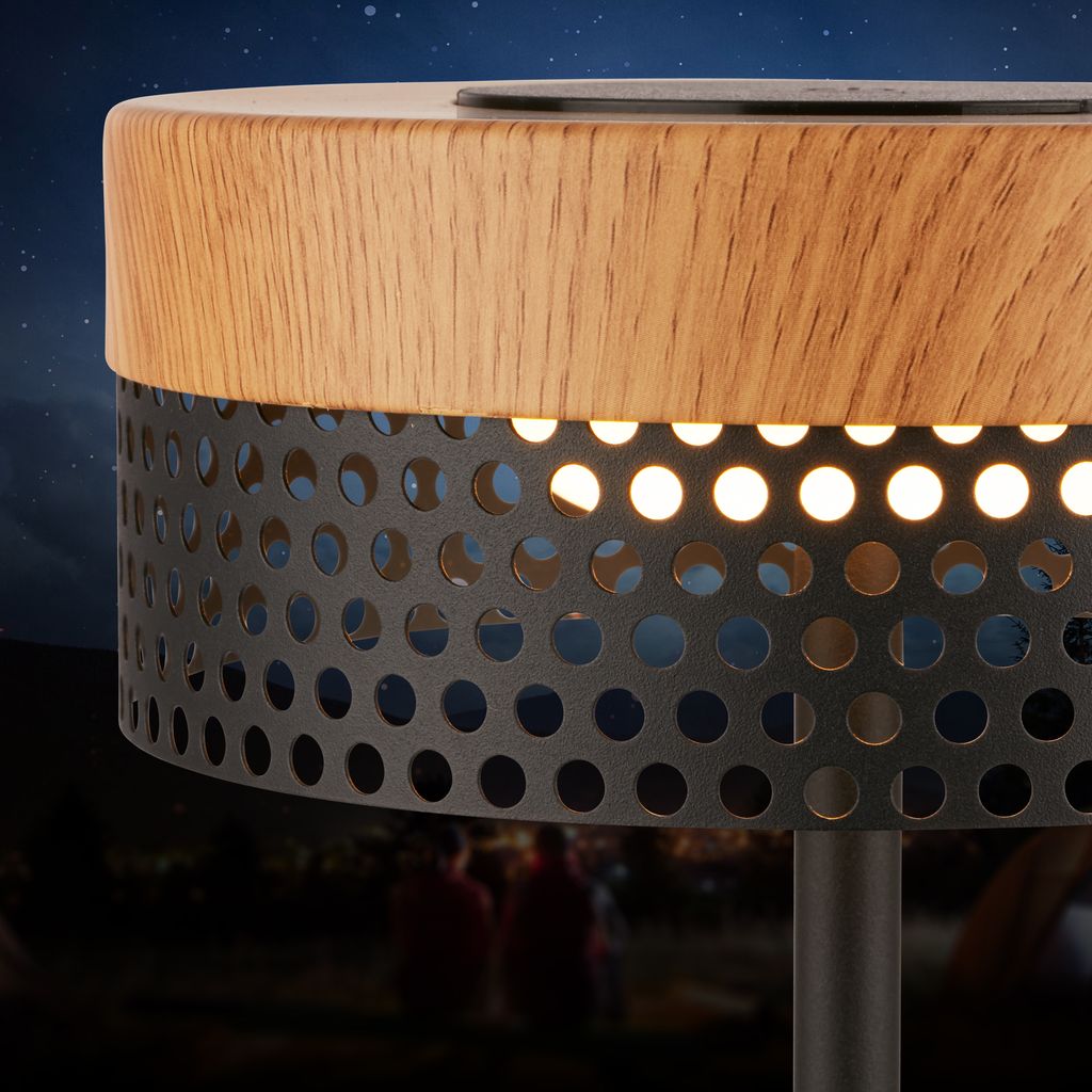 Briloner Booha LED Tischlampe kabellos IP44. Dimmbar. Touch. Akku. Spritzwasserschutz. Schwarz-Holz. Ø16 x 35 cm 2