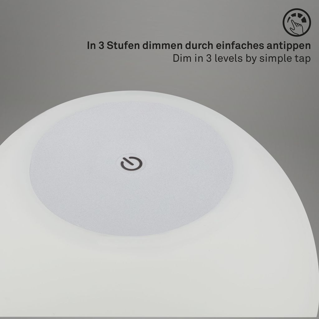 LED Akku Tischleuchte, Ø16 cm, LED-Modul,  3W, 350 lm, chrom-matt