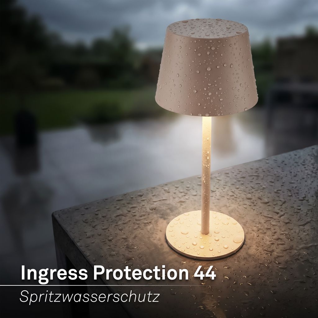 Nivo Tischlampe - 1,2W, 120lm, Kabellos, LED, Touch, Dimmbar, Beige