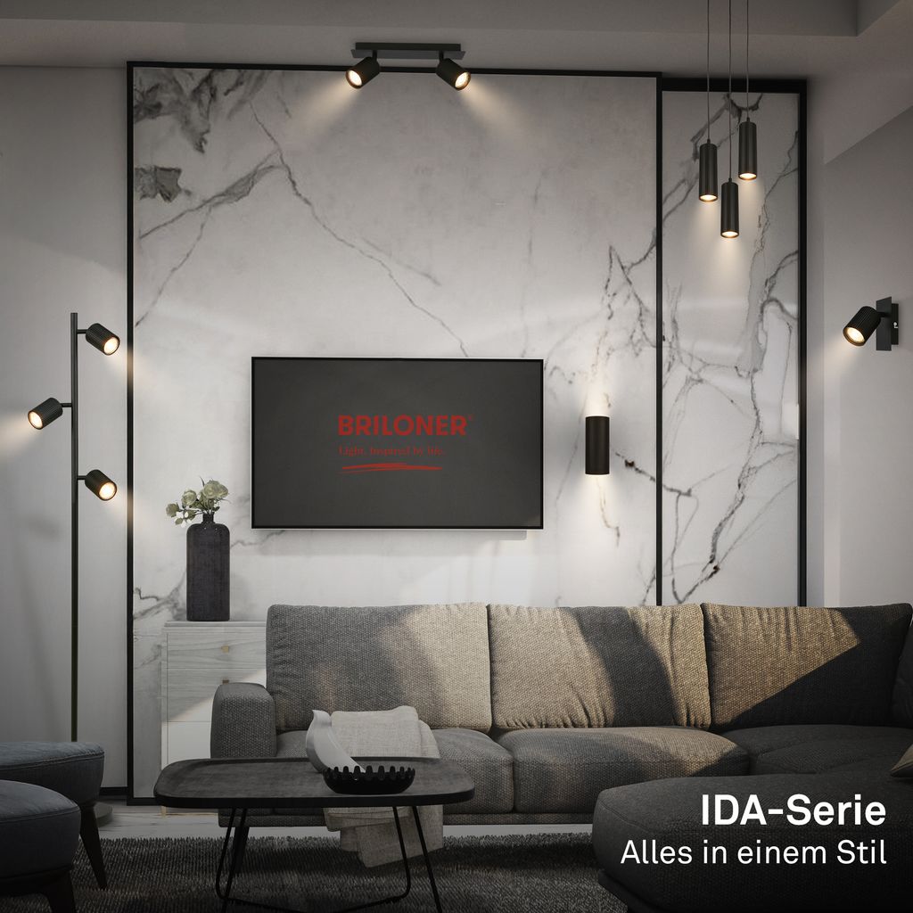 Ida Pendelleuchte - GU10 Fassung, max. 9W, Höhenverstellbar, Schwarz