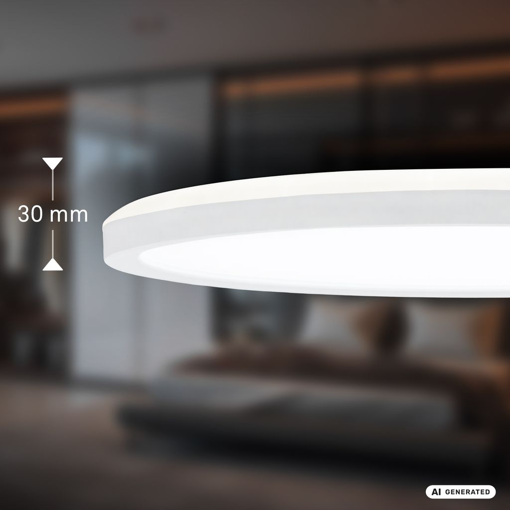 Happy LED Panel Ø29 cm - 17W, 2400lm, Fernbedienung, Dimmbar, CCTIC, RGBIC, Weiß