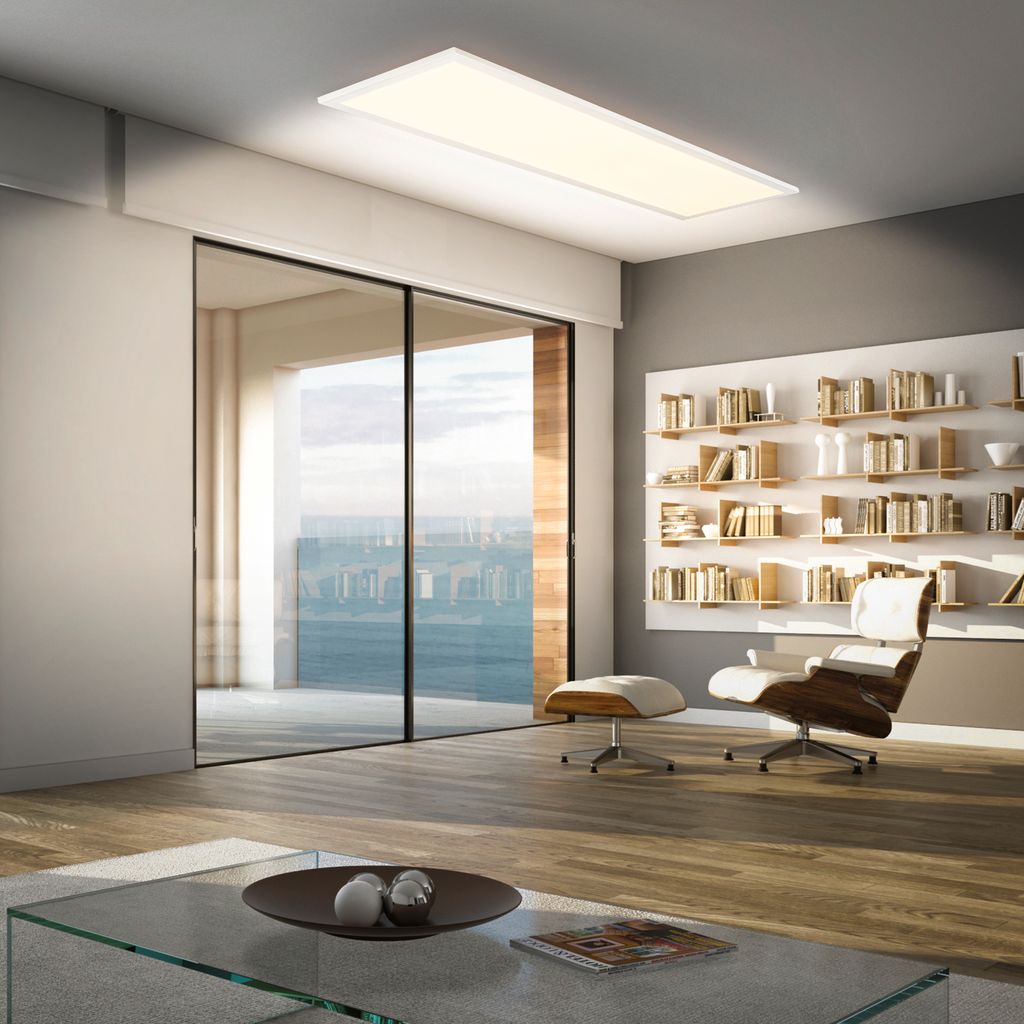 Piatto LED Panel 100x25 cm - 24W, 2600lm, Dimmbar, Fernbedienung, CCT, Weiß