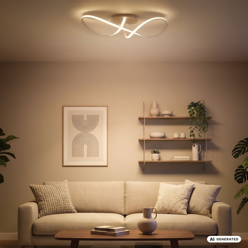 Swirl Deckenleuchte - 22W, 2900lm, LED, Warmweiß, Beige