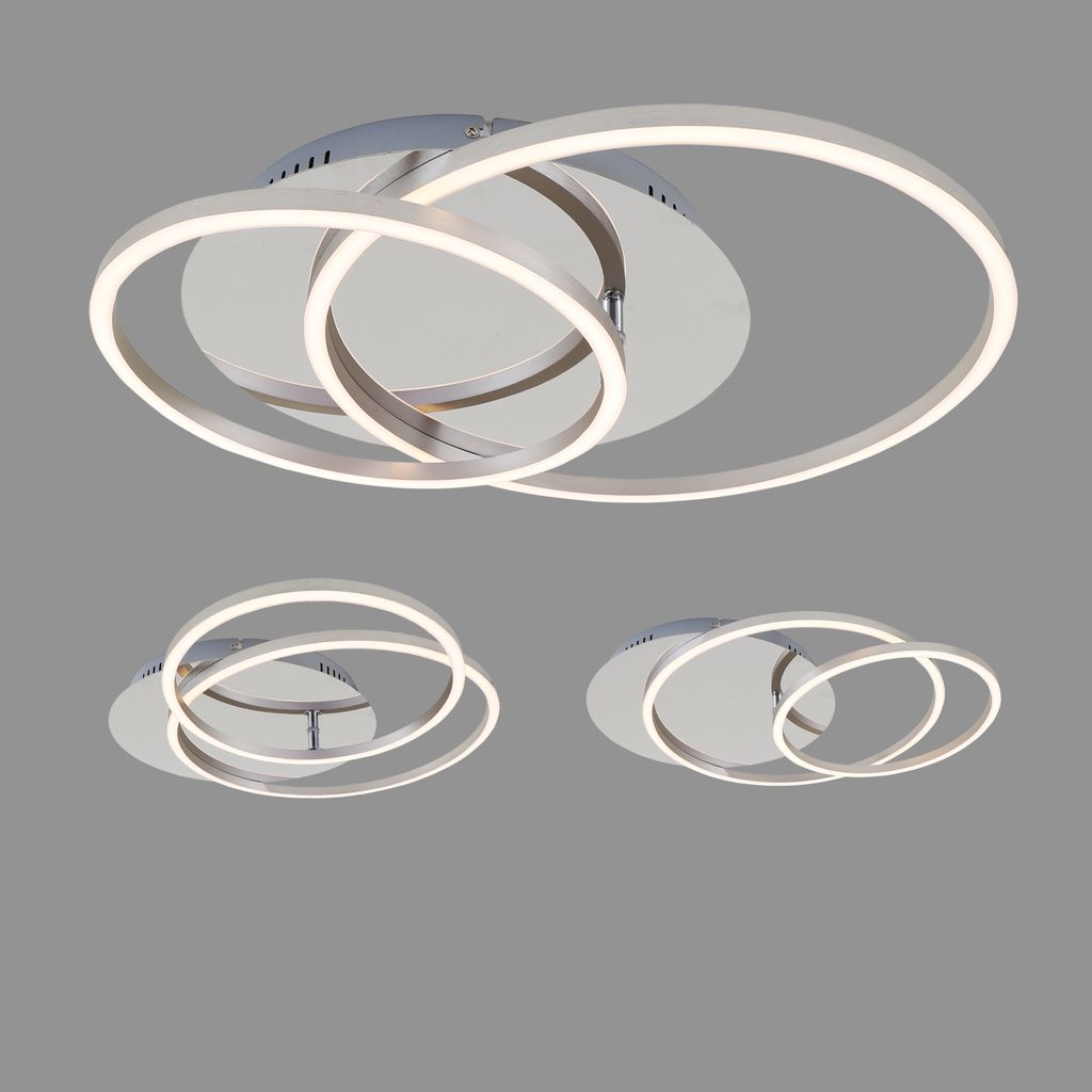 LED Deckenleuchte Deckenlampe dimmbar Chrom-Alu 3000K Ø 30cm 40 W Briloner 4