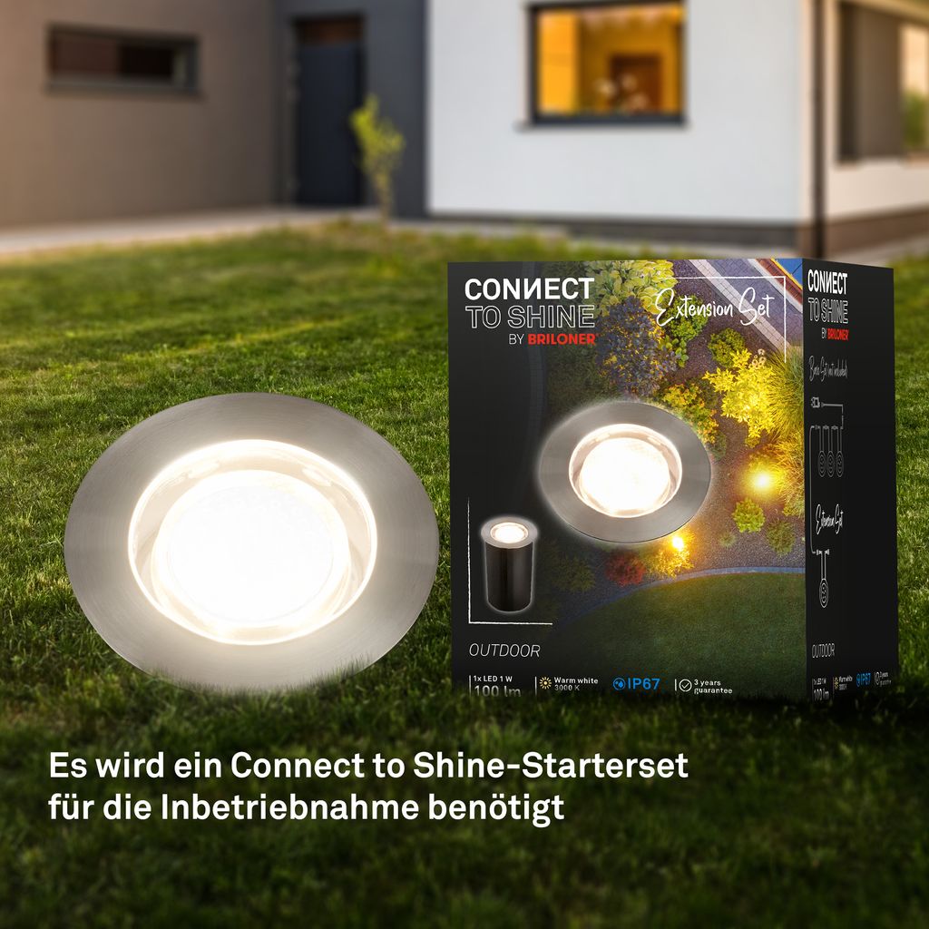 Connect to Shine Erweiterung Tilia Bodeneinbaustrahler - 1W, 100lm, LED, Warmweiß, Edelstahl