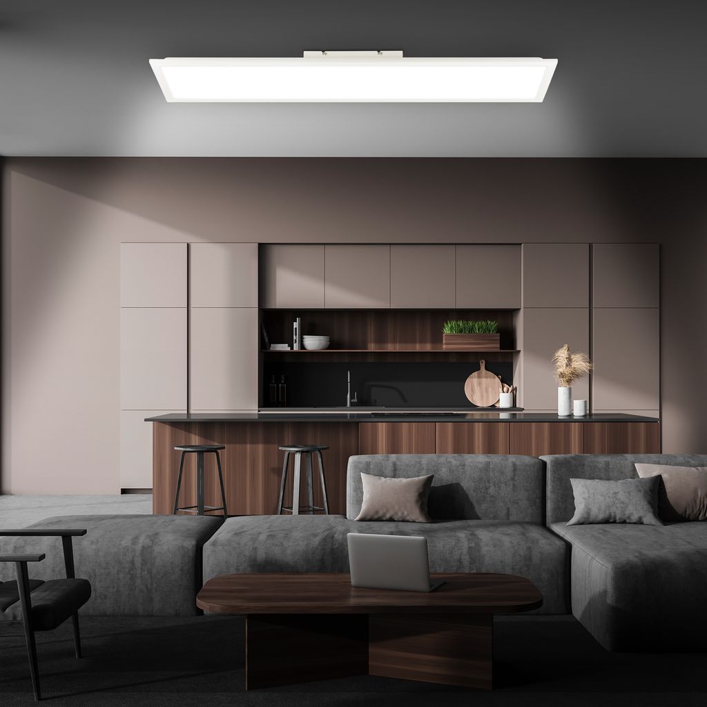 Piatto LED Panel 100x25 cm - 24W, 2600lm, Dimmbar, Fernbedienung, CCT, Weiß