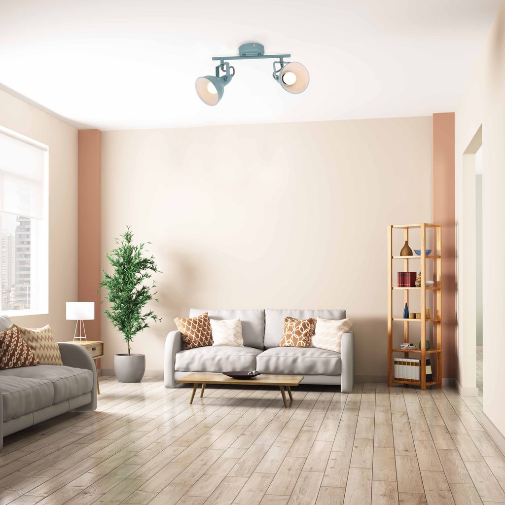 Deckenleuchte Deckenspots dreh- &schwenkbar 40W 2xE14 mint Metall Briloner 3